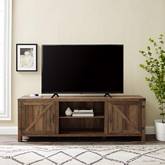 70" Modern Farmhouse TV Stand in Rustic Oak Finish